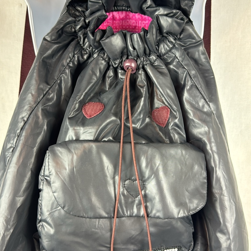 Harajuku lovers black nylon puffer backpack y2K polka dot - Picture 2 of 7